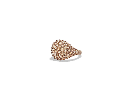 Gold Plated Champagne Stone Bridal Ring